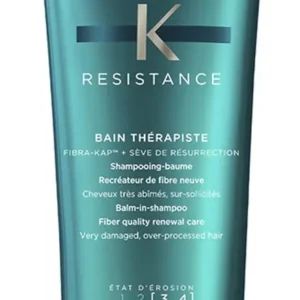 O Kérastase Résistance Thérapiste é um shampoo da linha Résistance, voltada aos cuidados com cabelos fragilizados e danificados. Sua proposta é limpar os fios e ajudar a melhorar sua aparência e resistência quando utilizado em uma rotina capilar adequada. A versão de 250 ml é uma opção para quem deseja experimentar o produto ou incluir um shampoo profissional nos cuidados regulares com os cabelos.