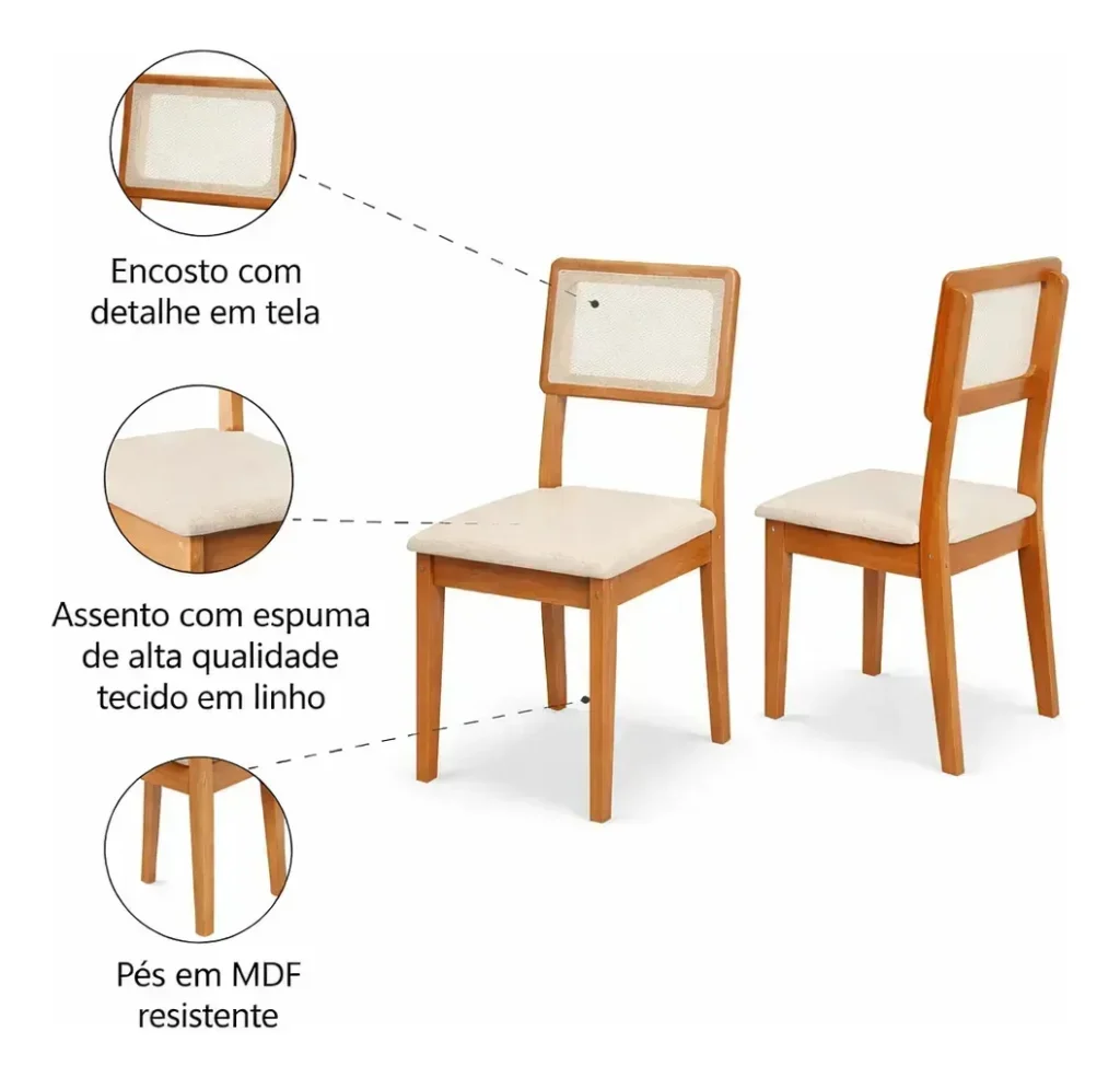  Mesa Redonda Valentina Off White Nature 90 cm com 4 Cadeiras Aris Cinamomo Areia: Vale a Pena?